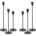 thumbnail image 1 of HBlife Set of 6 Matte Black Candle Holders for Taper Candles, Decorative Candlestick Holder for Wedding, Dinning, Party, Fits 3/4 inch Thick Candle&Led Candles, 1 of 8