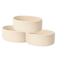 thumbnail image 1 of HBlife Shelf Storage Baskets for Organizing - Cotton Rope Baskets with Handles - Small Empty Decorative Gift Baskets for Storage Toys - Set of 3 - Beige, 1 of 8
