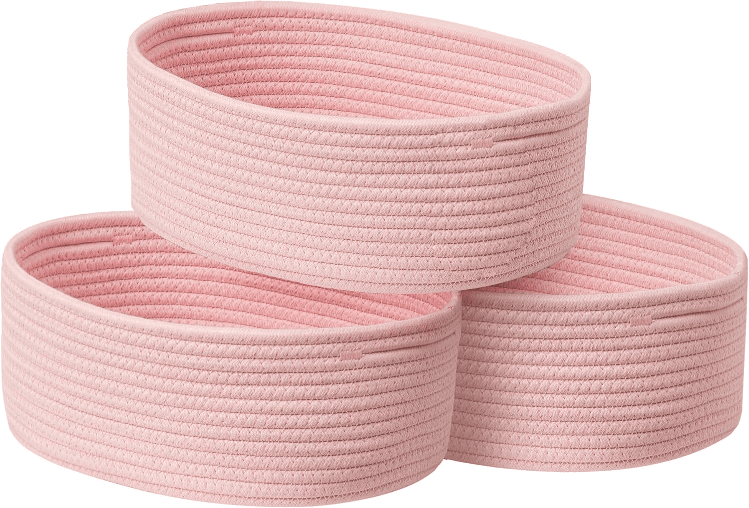 HBlife Shelf Storage Baskets for Organizing Cotton Rope Baskets with Handles Small Empty