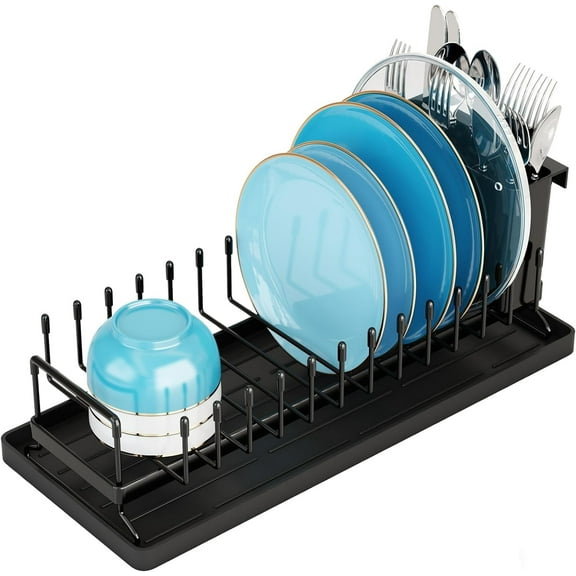HBlife Small Dish Drying Rack - Stainless Steel, Slip Resistant, Space Saving Dish Racks