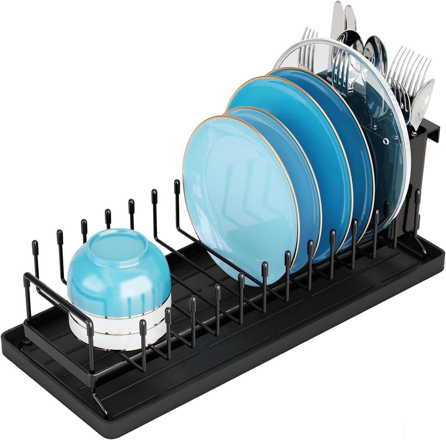 HBlife Small Dish Drying Rack - Stainless Steel, Slip Resistant, Space Saving Dish Racks