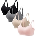 thumbnail image 1 of HBlife Sports Cami Bras Pack for Women - Basic V-Neck Padded Seamless Bras with No Underwire, 1 of 6