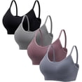 thumbnail image 1 of HBlife Sports Cami Bras Pack for Women - Basic V-Neck Padded Seamless Bras with No Underwire, 1 of 7