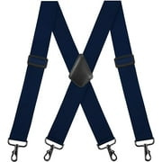 HBlife Suspenders for men, Mens Suspenders Heavy Duty Suspenders Adjustable Elastic, Navy Blue
