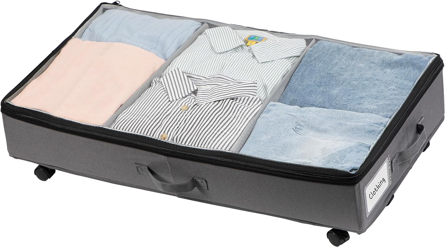 HBlife Under Bed Storage with Wheels, Under Bed Containers with Handles