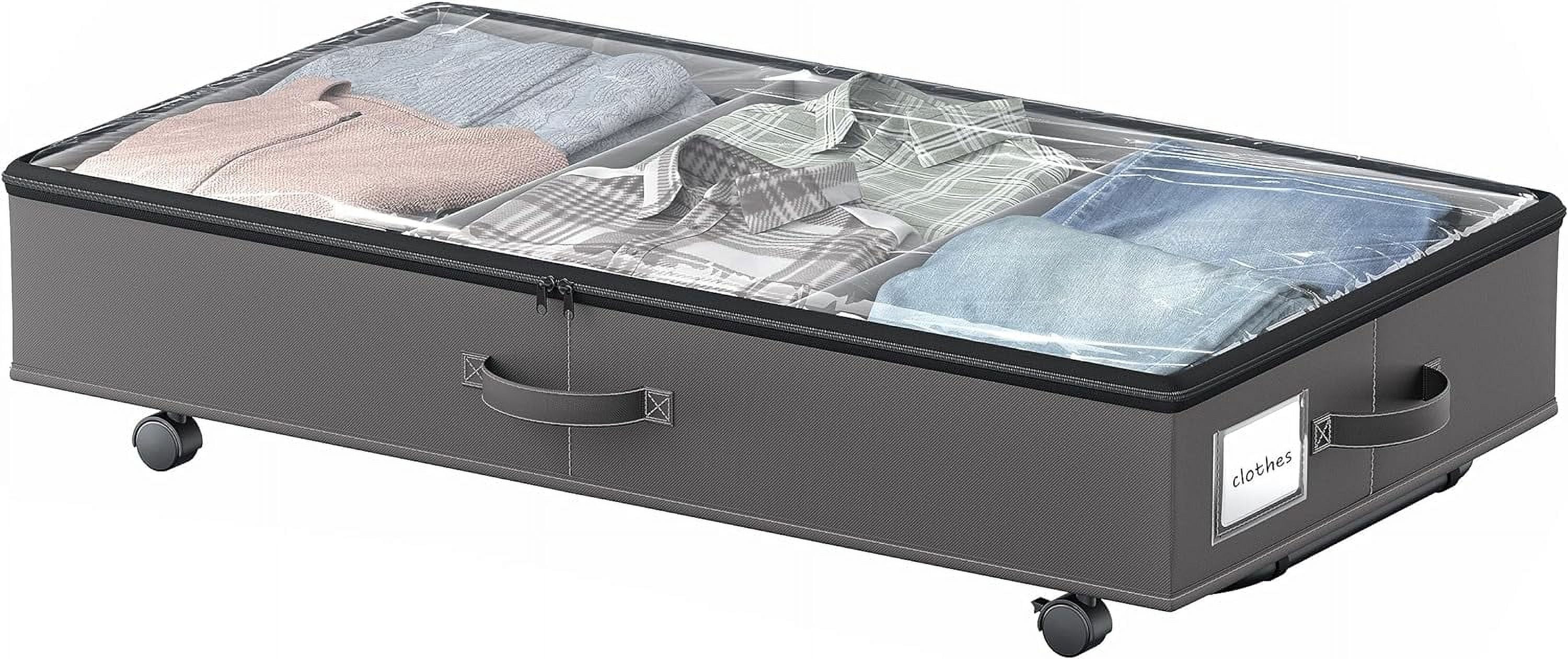 HBlife Under Bed Storage with Wheels, Under Bed Containers with Handles