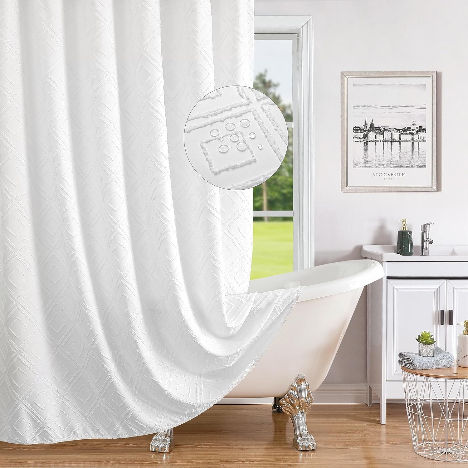 Chevron shower on sale curtain set
