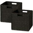 thumbnail image 1 of HBlife Handcrafted Woven Paper Rope Storage Baskets, Handles, Set of 2, 1 of 9