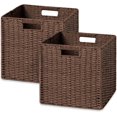 thumbnail image 1 of HBlife Hand Woven Paper Rope Storage Baskets, Foldable, Set of 2, 1 of 9