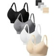 thumbnail image 1 of HBlife Wireless Bras for Women Comfortable Cami Bras Women's Bralettes No Underwire Adjustable Seamless Bra 4Pcs Sports Bra, 1 of 6