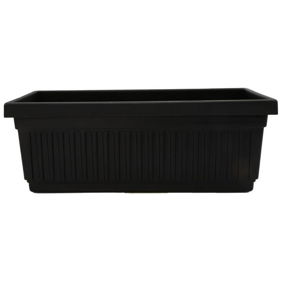 The HC Companies 18-Inch Venetian Window Planter Box with Drain Plug, Black