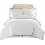 HC COLLECTION Queen Duvet Cover Set, 1500 Thread Lightweight Duvet Covers with Zipper Closure for Comforters with 2 Pillow Shams, White