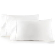 HC Collection 1500 Thread Count Egyptian Quality 2pc set of Pillow Cases, Silky Soft & Wrinkle Free, Queen/Standard, White