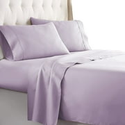 HC Collection 1800 Series Egyptian Quality 4 Piece Bed Sheet and Pillowcase Set, Double Brushed Microfiber Bedding, Full, Lavender