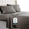 thumbnail image 1 of HC Collection 4-Piece Gray Solid Print Microfiber Sheets Set, Queen - Deep Pocket, 1 of 7