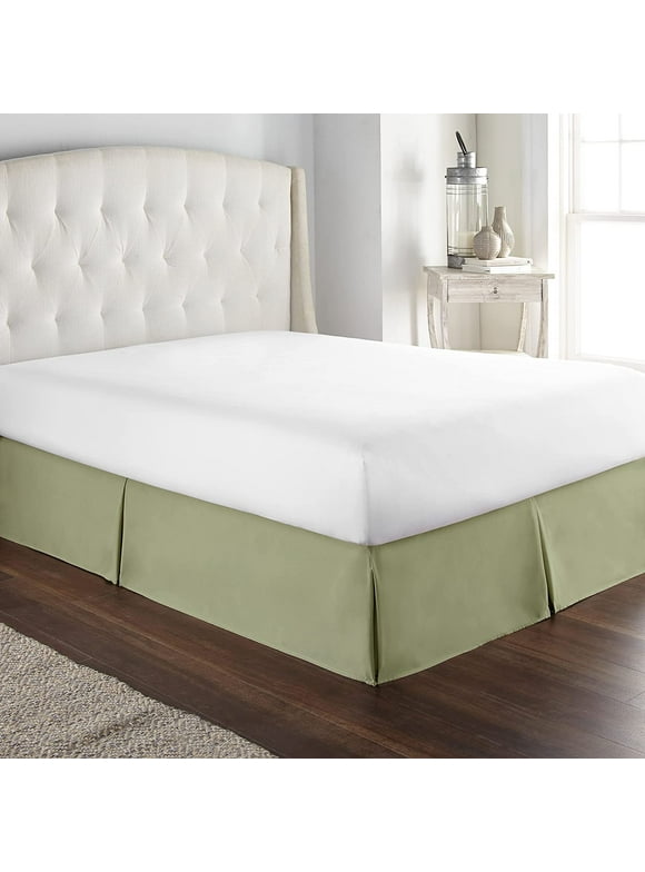HC Collection Sage King Bed Skirt - Dust Ruffle w/ 14 Inch Drop -Wrinkle & Fade Resistant
