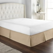 HC Collection Taupe Queen Bed Skirt - Dust Ruffle w/ 14 Inch Drop - Tailored, Wrinkle & Fade Resistant