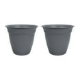 thumbnail image 1 of HC Companies 12 In Eclipse Planter w/ Attached Saucer, Warm Gray (2 Pack), 1 of 5