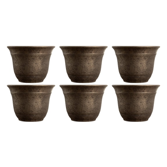 HC Companies 13" Wide Sierra Planter Plastic Planter, Nordic Bronze (6 Pk)