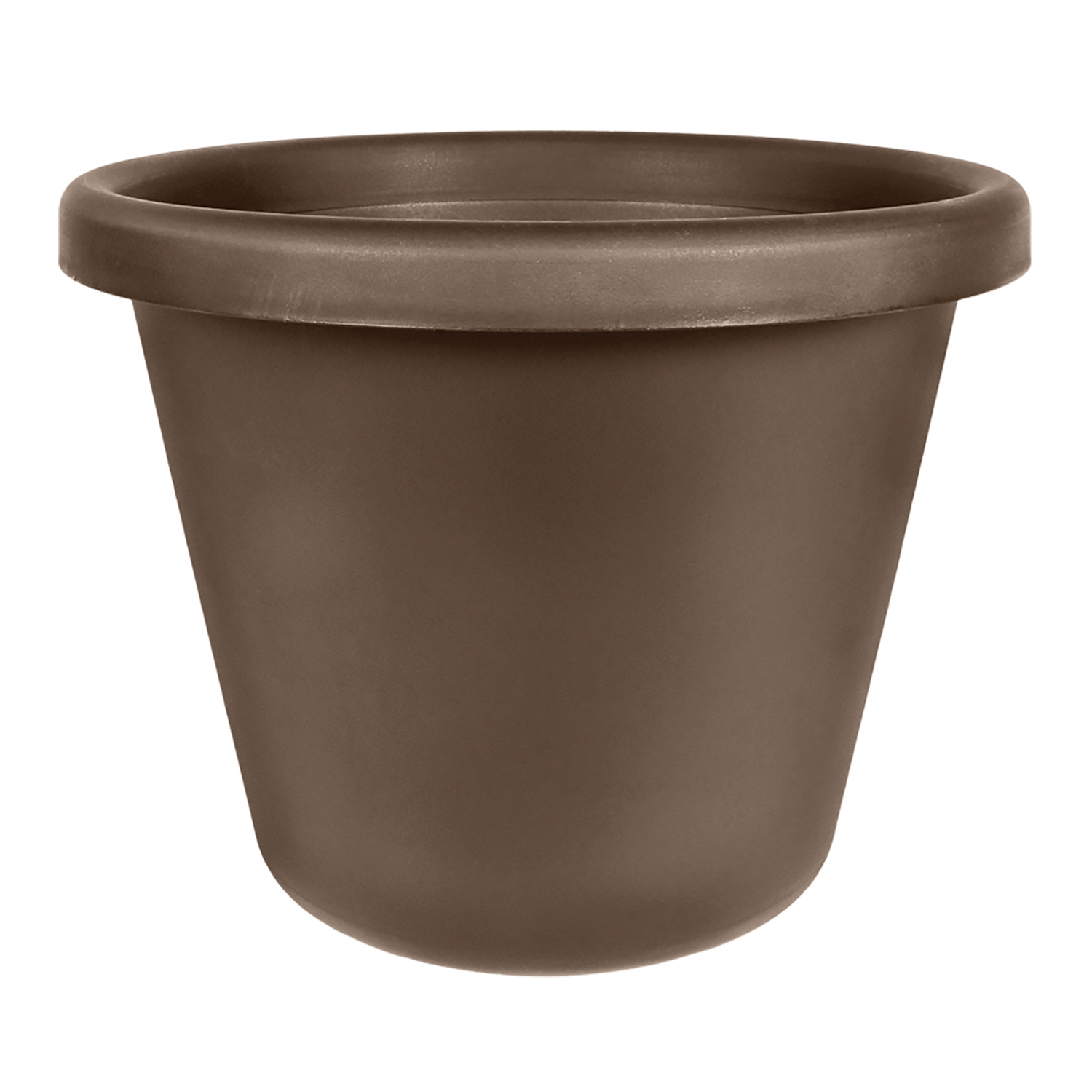 HC Companies 20 Inch Classic Round Plastic Flower Garden Planter Pot, Chocolate - image 1 of 5