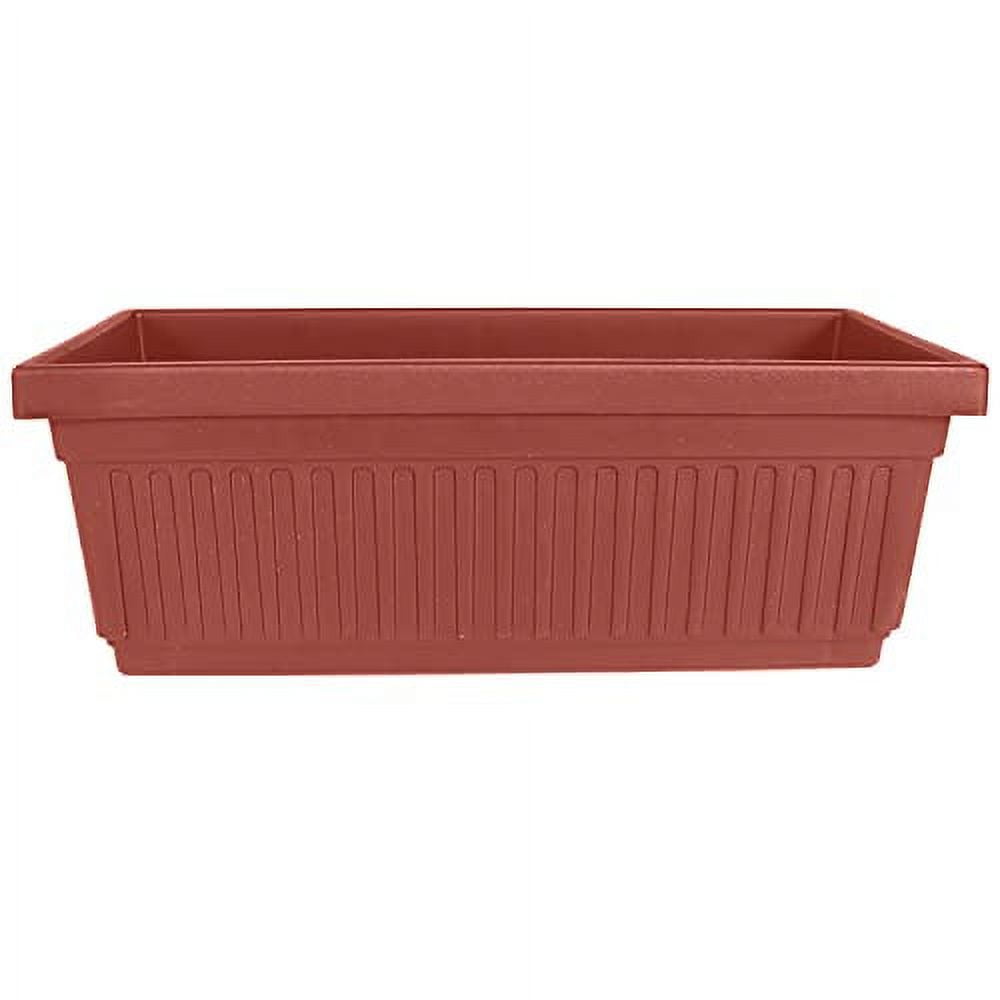 Venetian Fluted 24" Clay Rectangular Planter for Indoor & Outdoor