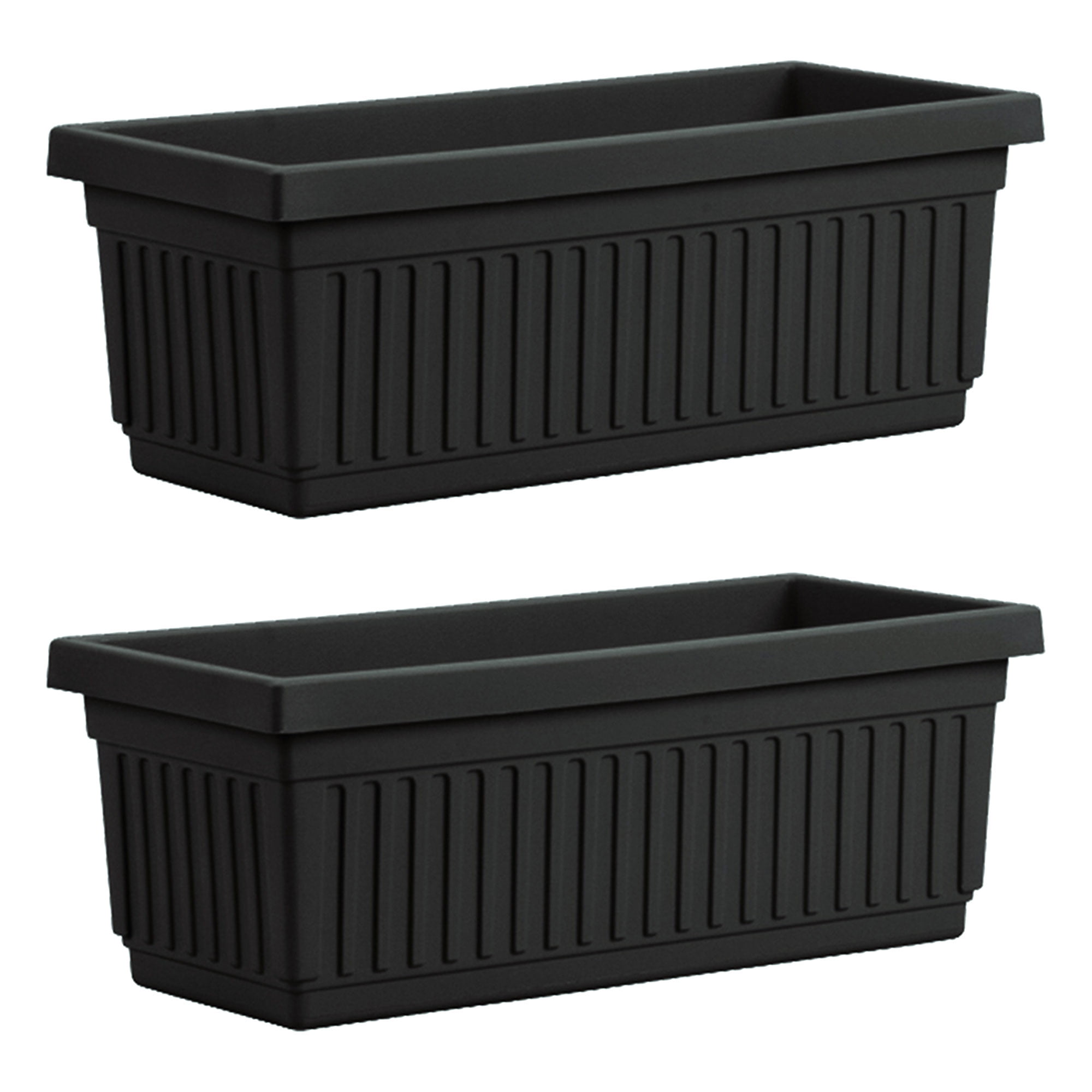 HC Companies 30 In Fluted Plastic Venetian Flower Window Box 2pk