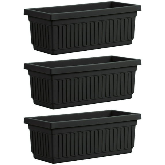 HC Companies 30 In Fluted Plastic Venetian Flower Window Box (3 Pack)