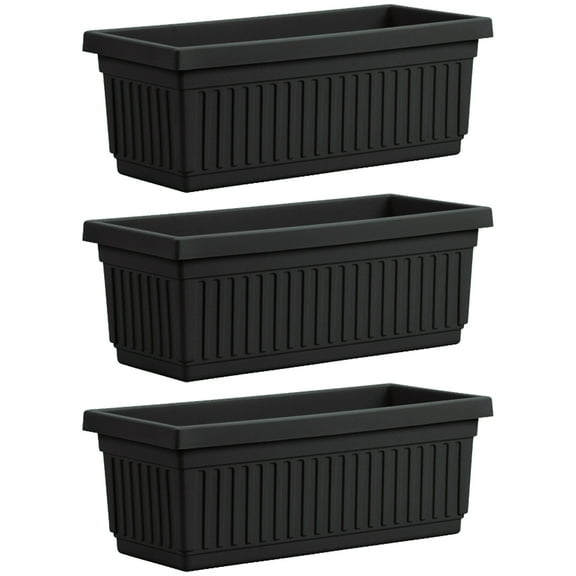 HC Companies 30 In Fluted Plastic Venetian Flower Window Box (3 Pack)