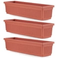 thumbnail image 1 of HC Companies 30 Inch Fluted Venetian Flower Window Box, Clay (3 Pack), 1 of 10