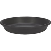 The HC Companies 8 Inch Classic Round Plant Saucer, Lightweight UV-Resistant Plastic Outdoor & Indoor Flower Pot Tray, 4-Pack Plant Pot Trays for Garden & Home Decor, Black