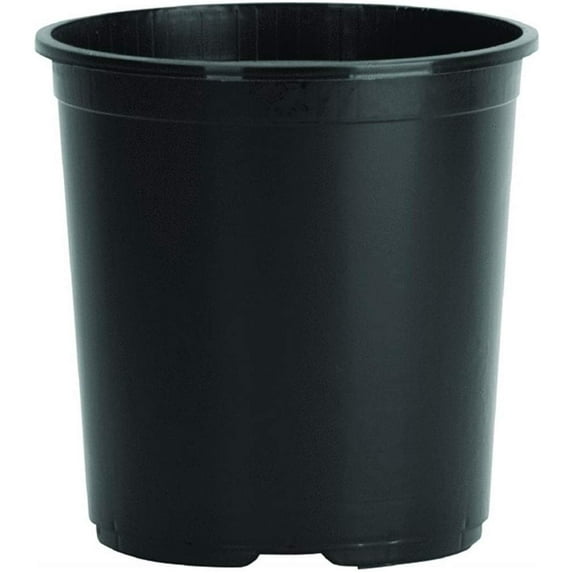 HC Companies 9'' x 10.5'' x 9'' Squat Black Poly Plant Pot with Drainage Holes
