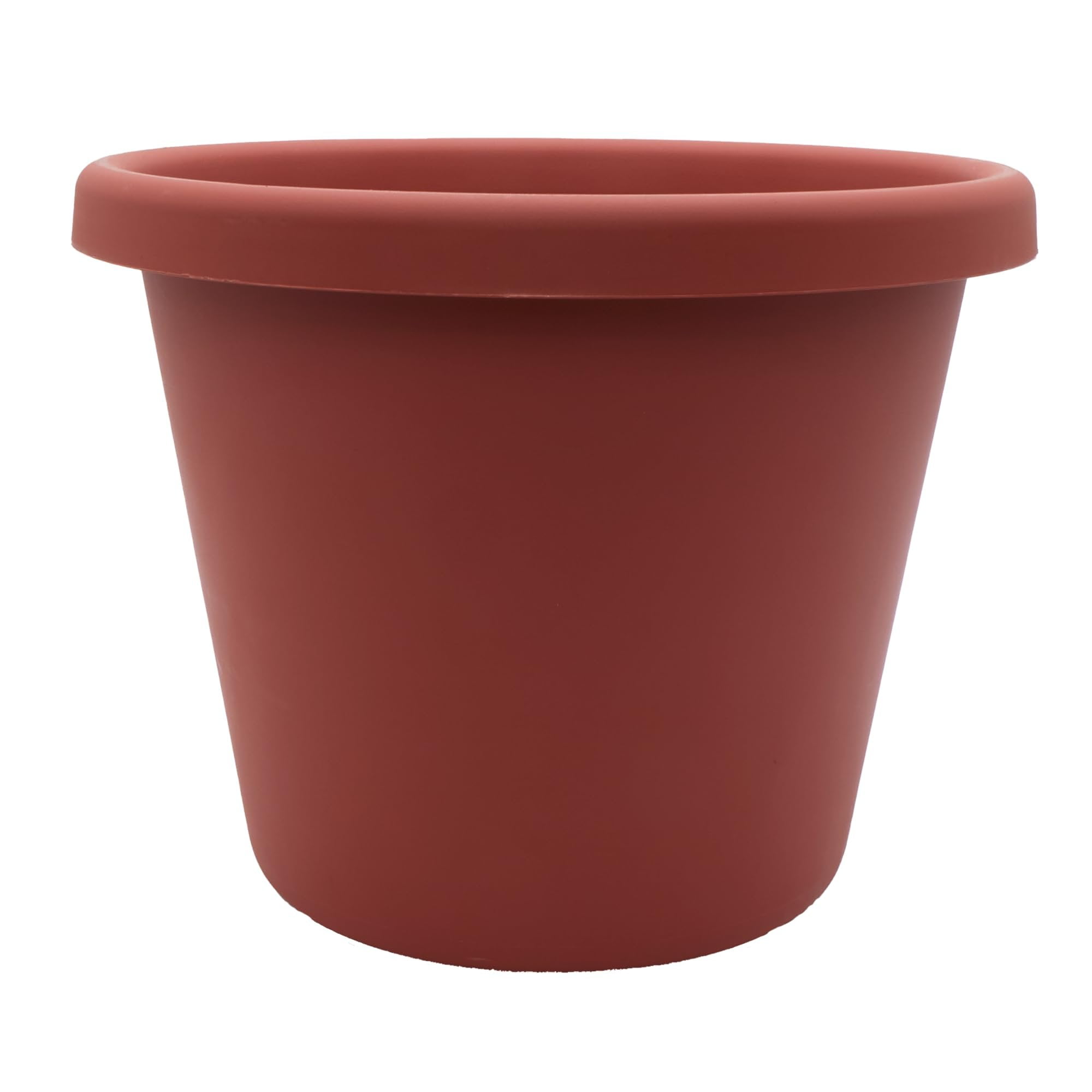 The HC Companies Classic Round Plastic Plant Pot w/Rolled Rim - Lightweight & UV Resistant Flower Pot for Herbs & More - Outdoor & Indoor Plant Pots w/Drainage 15.5 inch Clay, Pack of 1