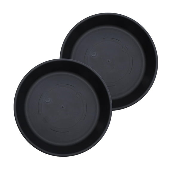 The HC Companies Flower Pot Saucers - Plastic Plant Saucer for Outdoors & Indoors - Traditional Design Plant Pot Trays for Water Drainage - Durable & Stylish Round Plant Tray 16-inch Black