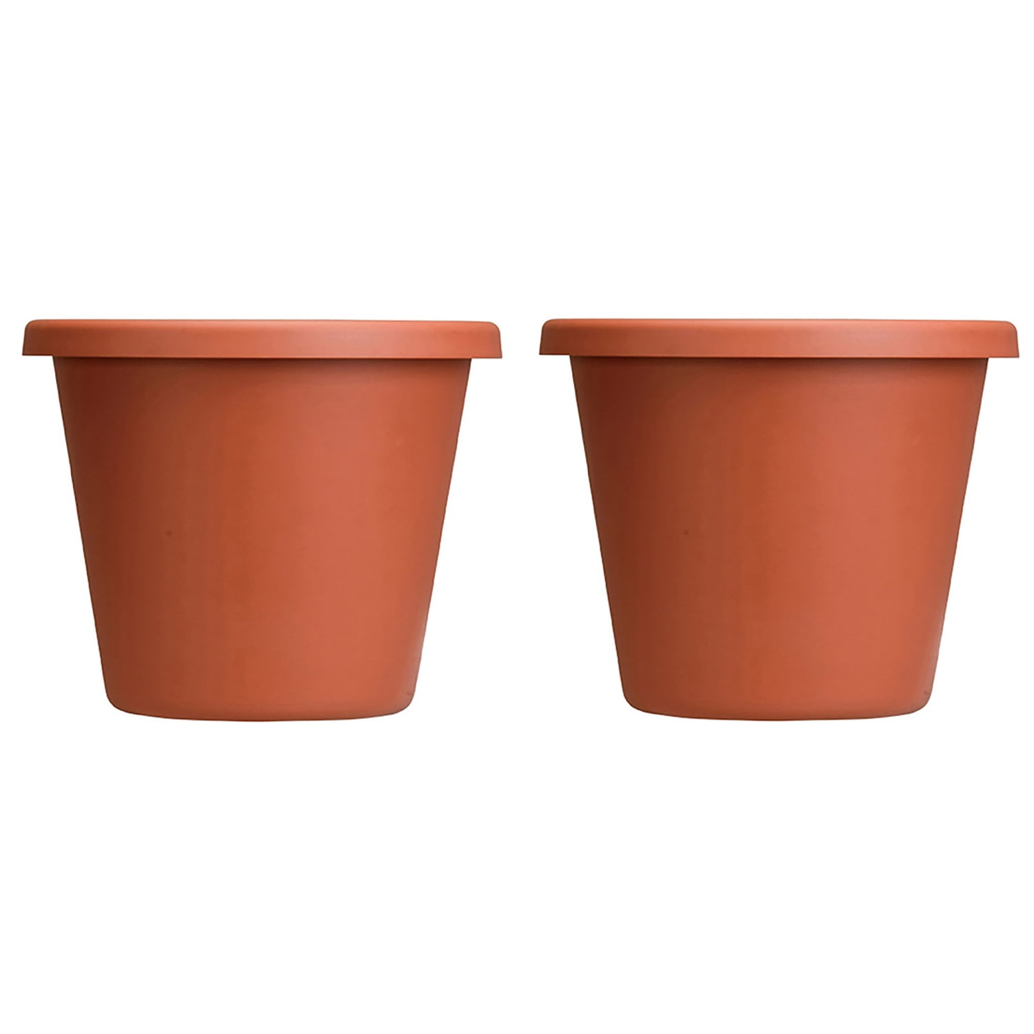 HC Companies LIA24000E35 24-Inch Indoor Plastic Round Classic Pot, Clay (2  Pack) - Walmart.com