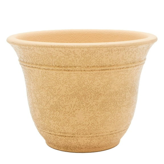 The HC Companies Sierra Round Self-Watering Pot with Internal Disk, 16 Inch, Arizona Sand