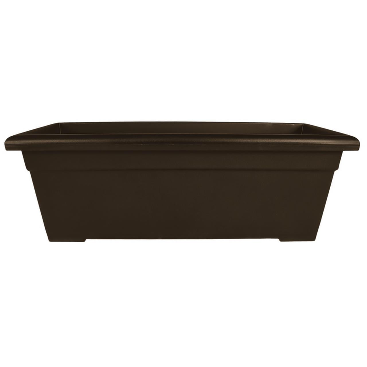 Chocolate Rectangular Lacquered Plastic Outdoor Planter