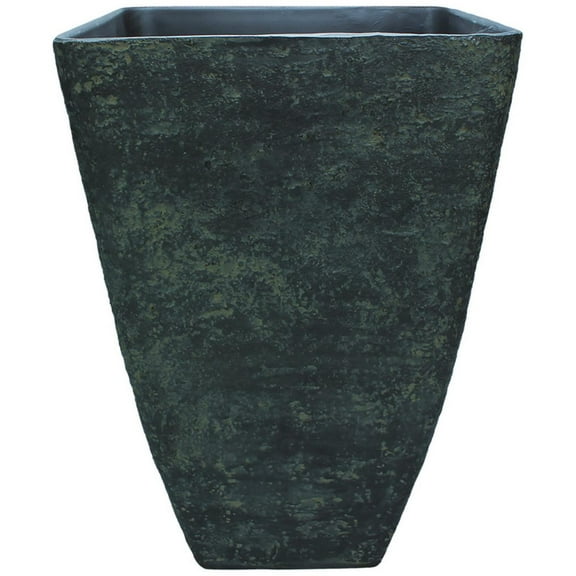 HC Companies Tahoe 15" Square Slate Crushed Stone/Resin/Fiberglass Planter