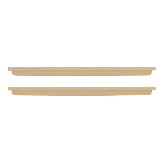 HC Companies Venetian 23.5 In Rectangular Flower Box Saucers, Tan (2 Pack)