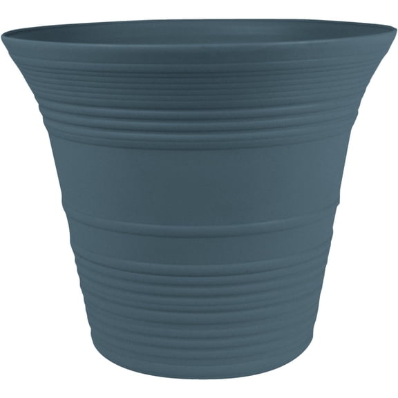 Myers Plants Sedona Round Planter - Self-Watering Polypropylene - 12 in, Slate Blue Residential Use, Standard Application