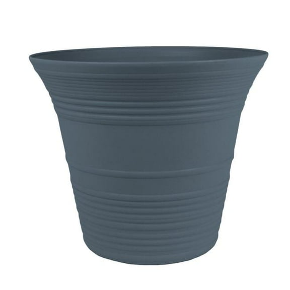Myers Plants Sedona Round Planter - Self-Watering Polypropylene - 12 in, Slate Blue