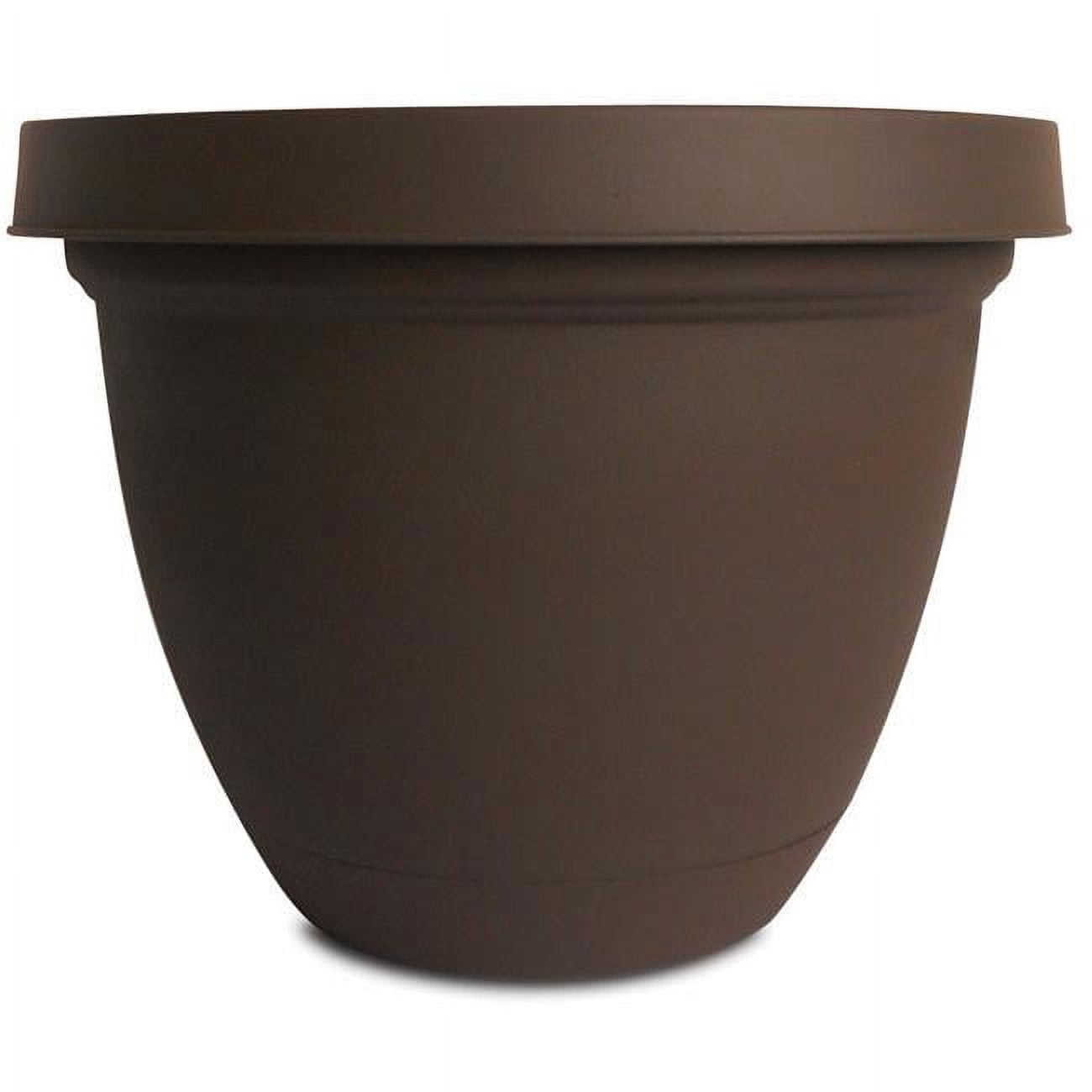 Infinity Planter HC IFA14000E21 14 in. Infinity Planter with Attached Saucer - Chocolate ...
