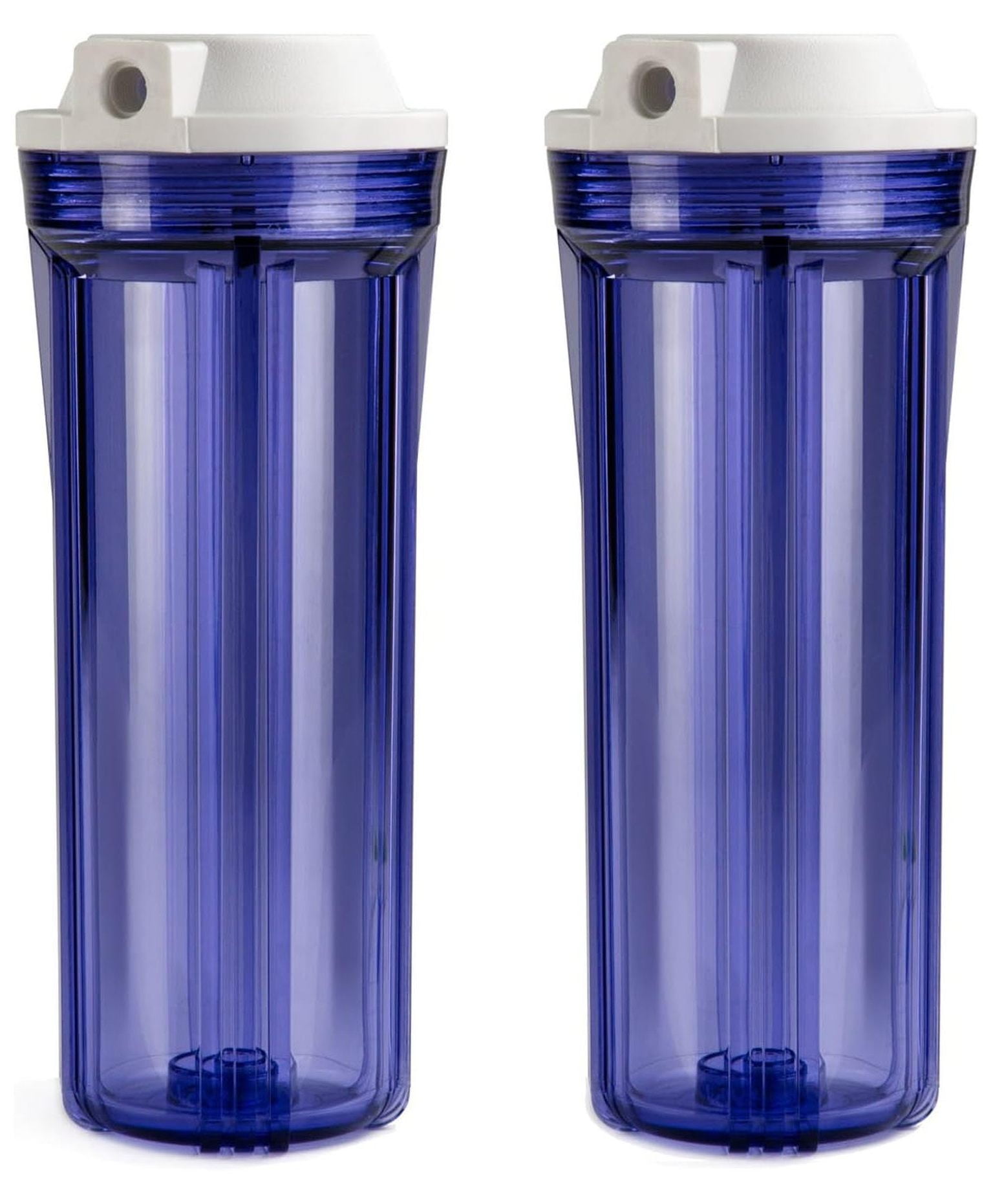 HC12X2 1/4'' Water Filter Housing Clear for Reverse Osmosis System 2.5 Inch x 10 Inch Filters, Clear, Pack of 2 (Not a Replacement Part for RCC7 Series Models Sold Before March 2020)