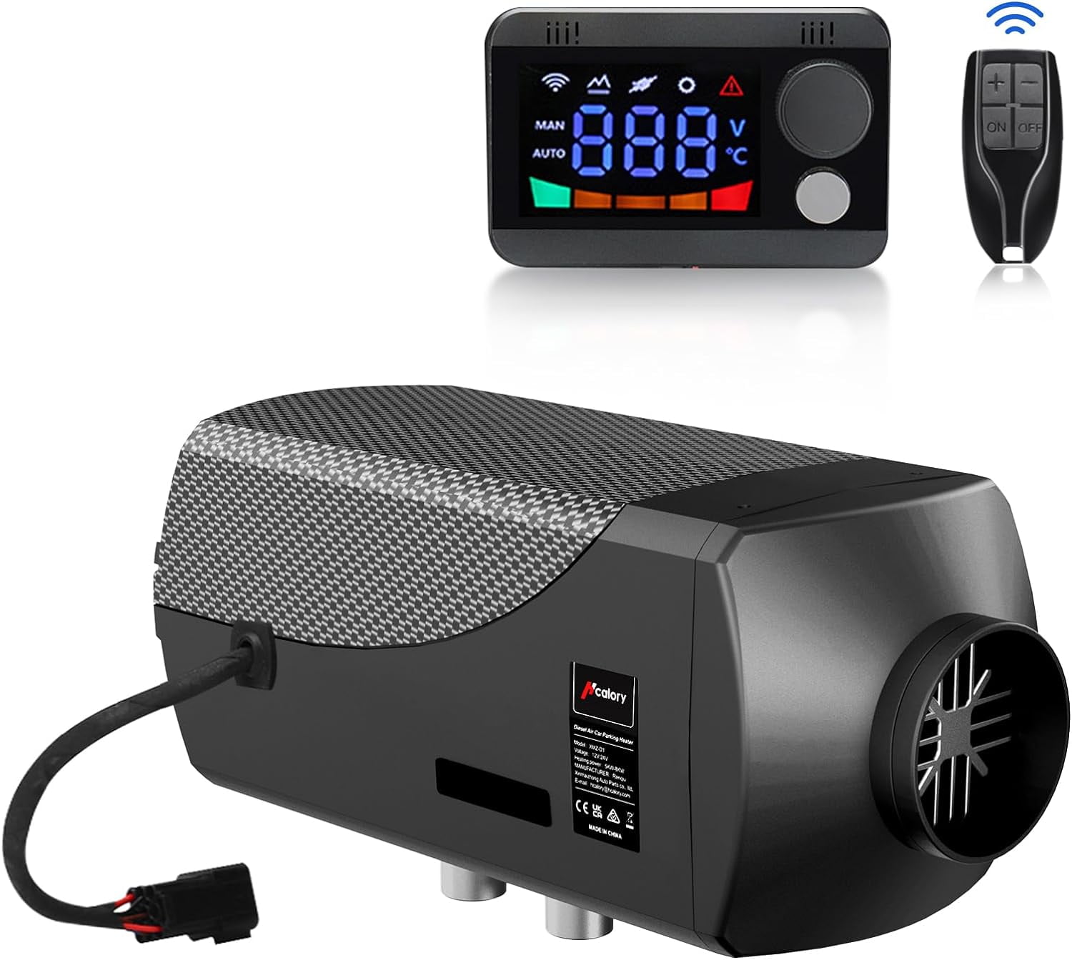 Hcalory 12V/24V/220V 5-8KW Portable All In One Car Air Parking Diesel  Heater LCD