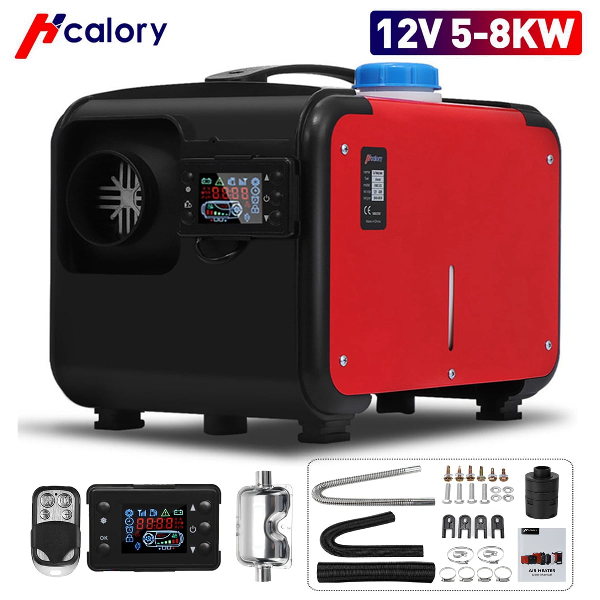 HCALORY Diesel Air Heater, 12V 5KW-8KW All-in-One Portable Parking Heater  with Remote Control and LCD Monitor for Car Trucks Boat Bus RV Trailer and  Motorhomes - Walmart.com
