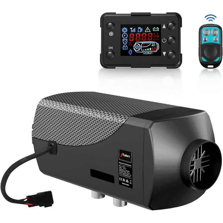 HCALORY Diesel Air Heater, 12V 5KW-8KW Parking Heater with LCD Switch &  Remote Control & Muffler for Motorhome Boat RV Trucks Car Bus Trailer,  Black 