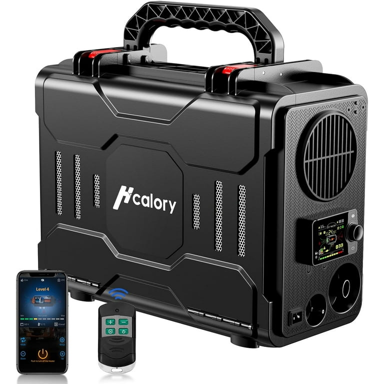 HCALORY 8KW Diesel Air Heater All-in-one 110V AC & 12V DC Support with  Altitude Mode 6L Fuel Tank Portable Parking Heater Bluetooth APP Control