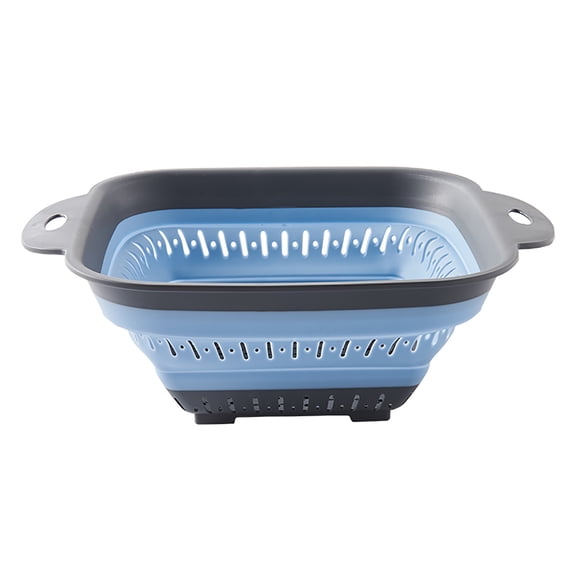 HCBY 1 Pack Collapsible Colander, Foldable Strainer with Ergonomic Plastic Handles, Large Capacity for Draining Pasta Potatoes Broccoli, Space Saving Kitchen Gadget for Rinsing Veggies