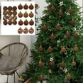 thumbnail image 1 of HCBY 12 Pcs Velvet Christmas Balls, Flocked Xmas Tree Ornaments with Ribbon Hangers for Holiday Decor, Home and Party Decoration Gift idea(Brown,1.54"), 1 of 6