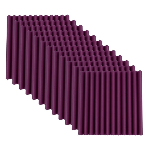 HCBY 12Pcs Acoustic Foam Panels, 30x30x2.5cm Soundproof Wedge Sponge Tiles, High Density Noise Reduction for Home Studio KTV Recording Booth, Echo Canceling Wall Treatment DIY