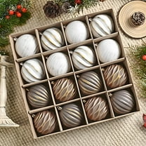 HCBY 16Pcs Vintage Christmas Ornaments for Tree Decorations - Rustic Christmas Ball Ornaments Black Gold for Indoor Holiday Xmas Decor Gift idea(multicolour,3.14")